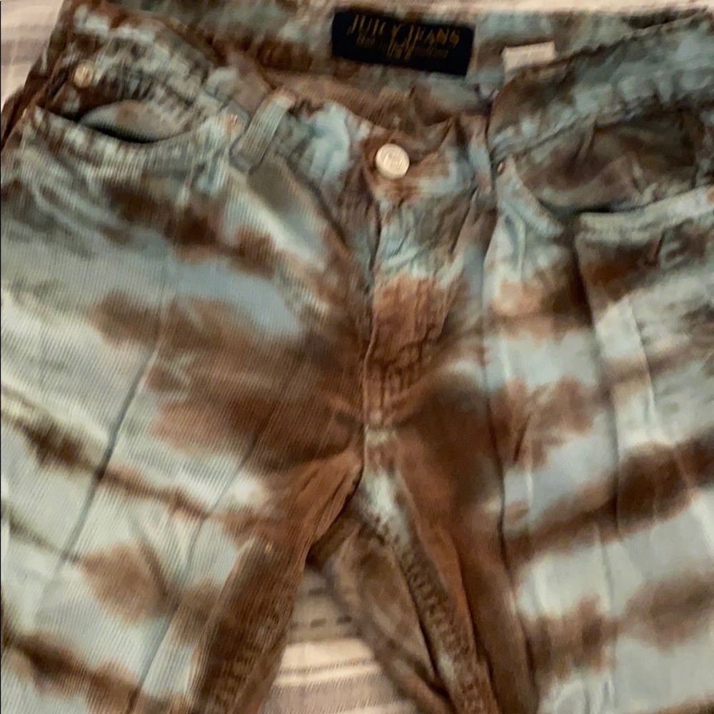 Tie dye corduroy boot cut pants